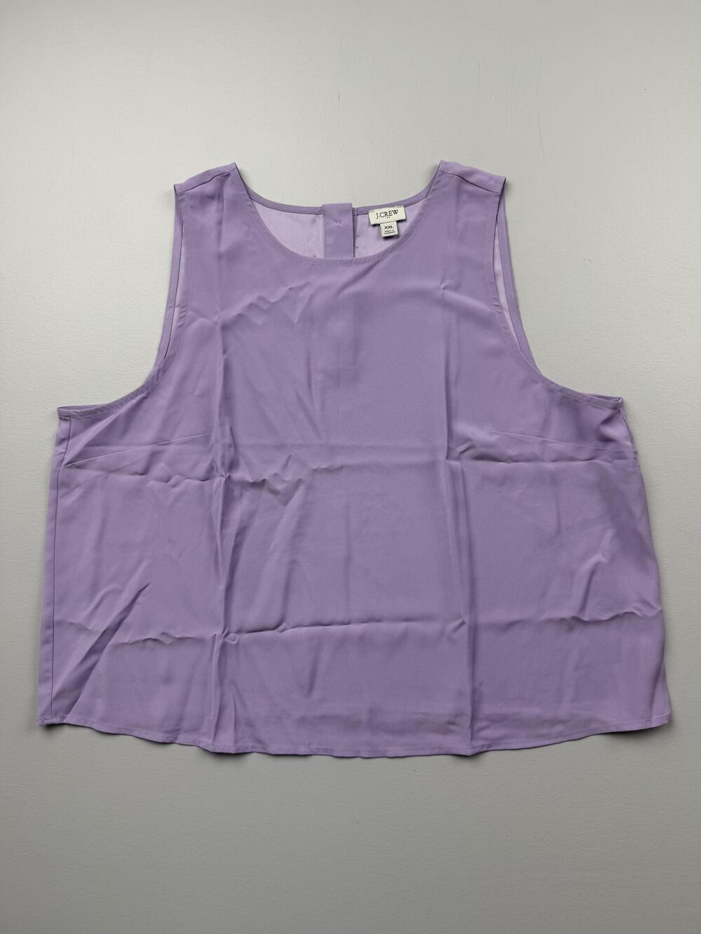 J. Crew Tank Top Womens XXL Purple Scoop Neck Sleeveless Woven Basic Top